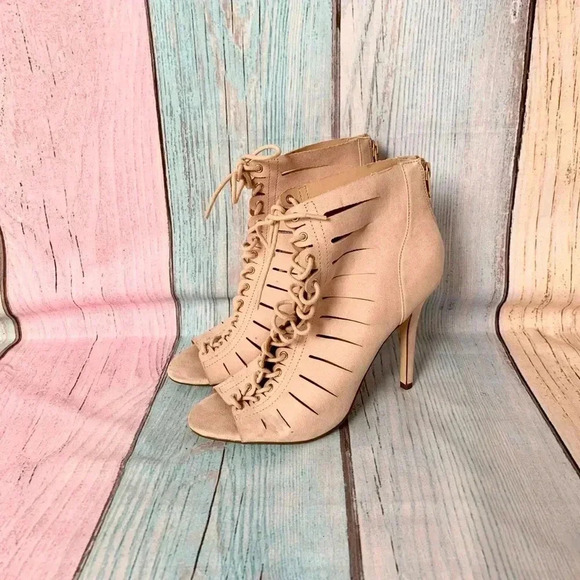Pink forever21 cut out lace up heels - Picture 7 of 13